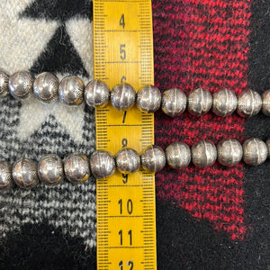 Shiny sterling silver Navajo pearls