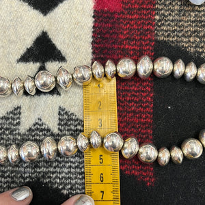 Shiny sterling silver Navajo pearls