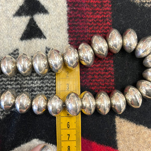 Shiny sterling silver Navajo pearls