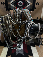 Load image into Gallery viewer, Darkened Sterling Navajo pearls
