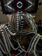 Load image into Gallery viewer, Darkened Sterling Navajo pearls

