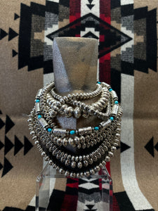 Shiny sterling silver Navajo pearls