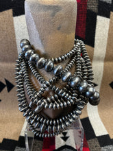 Load image into Gallery viewer, Darkened Sterling Navajo pearls
