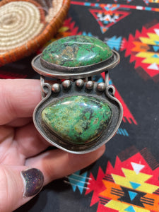 Giant green turquoise bracelet