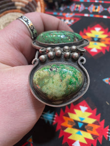 Giant green turquoise bracelet