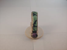 Load image into Gallery viewer, Variscite and Charoite statement ring.
