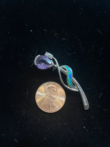 Opal and crystal pins