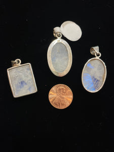 Simple moonstone pendants