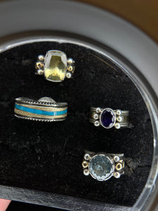 Gold overlay gemstone rings