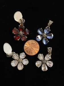 Crystal flower pendants