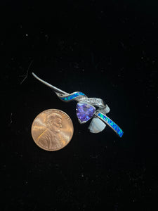 Opal and crystal pins