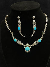 Load image into Gallery viewer, Wispy silver and turquoise set
