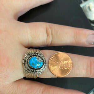 Turquoise shadow box rings