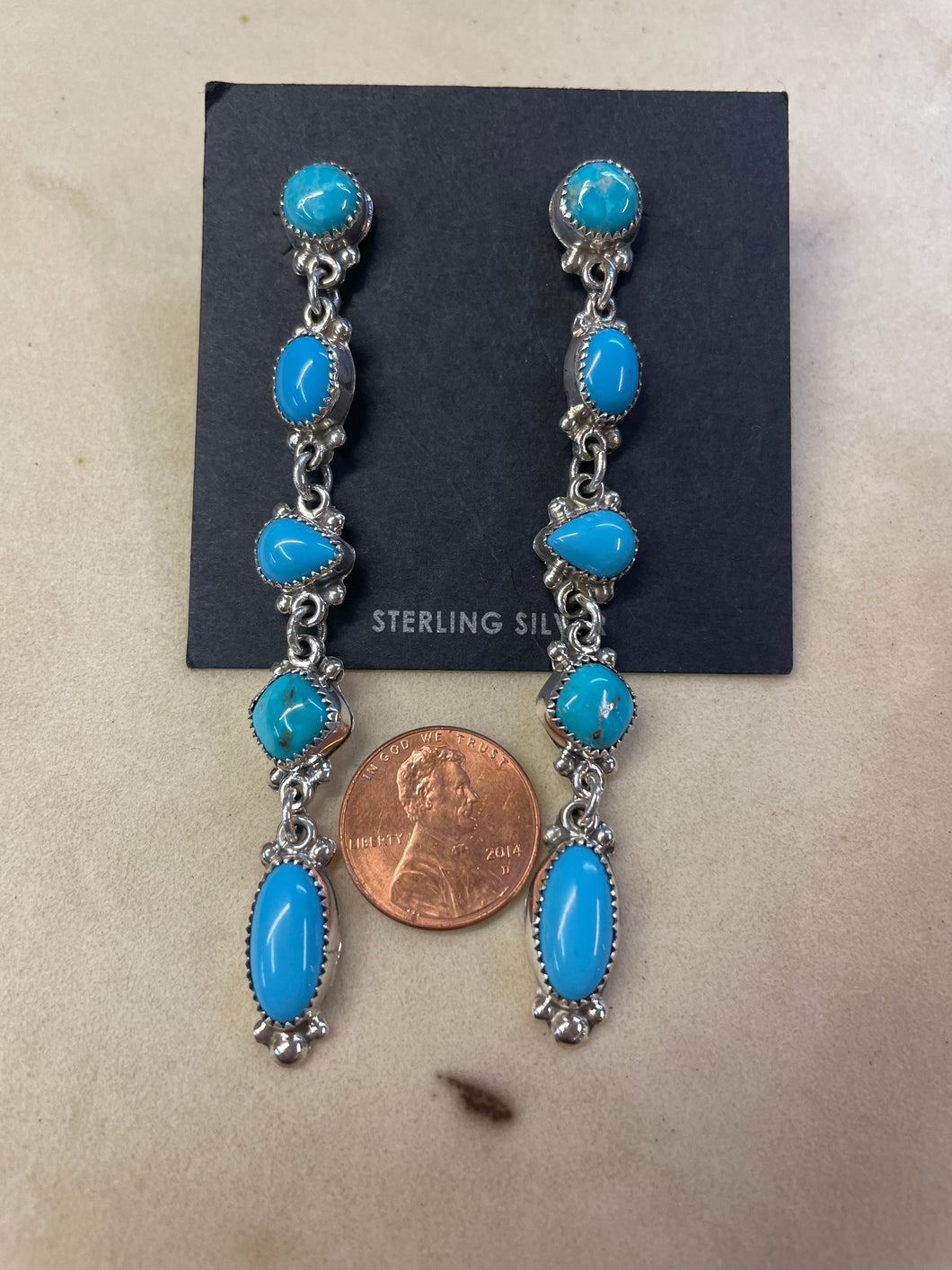 Turquoise chain earrings