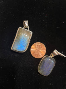 Simple labradorite pendants