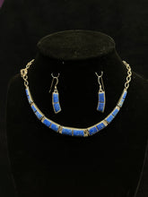 Load image into Gallery viewer, Denim lapis collar necklace
