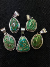 Load image into Gallery viewer, Simple Sonoran gold turquoise pendants
