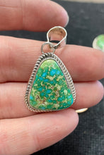 Load image into Gallery viewer, Simple Sonoran gold turquoise pendants
