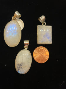 Simple moonstone pendants