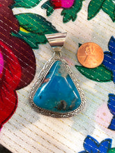 Load image into Gallery viewer, Turquoise triangle pendant
