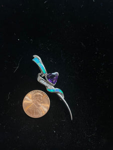 Opal and crystal pins