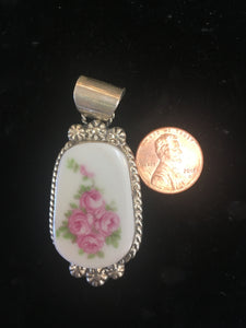 Antique china plate pendants