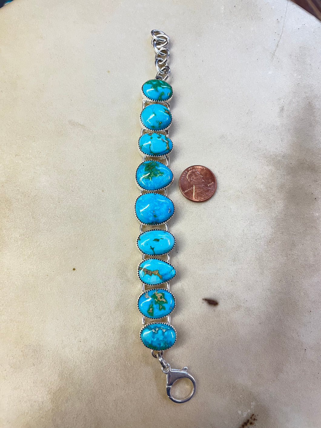 Sonoran gold turquoise link bracelet