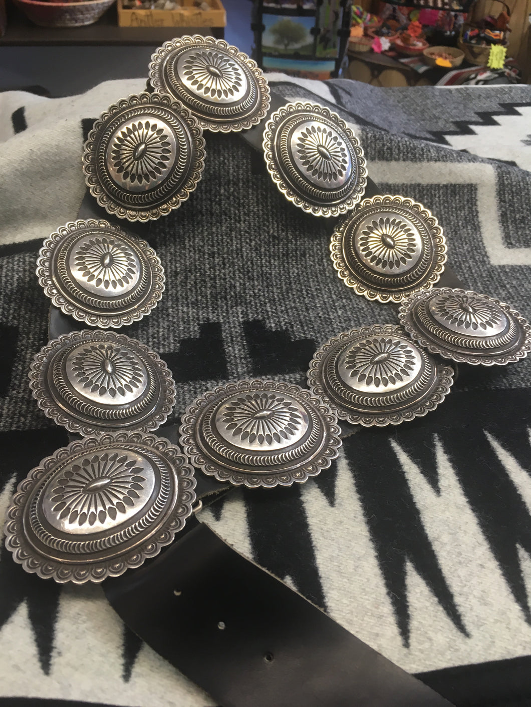 Sterling silver Navajo Concha belt