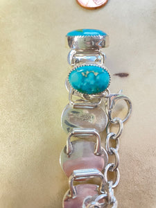 Sonoran gold turquoise link bracelet