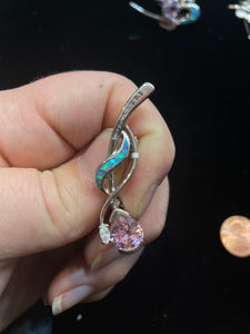 Opal and crystal pins