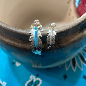 Feather hoop earrings