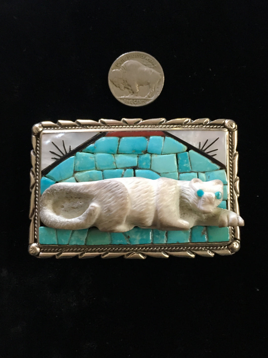 Vintage Zuni belt buckle