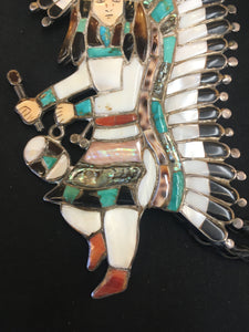 Inlayed dancer bolo tie