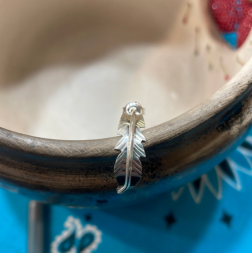 Feather hoop earrings