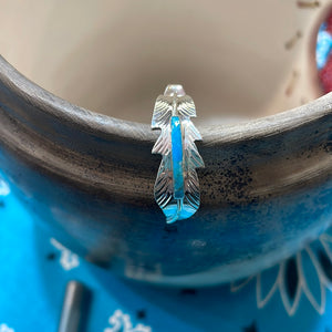 Feather hoop earrings