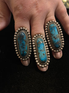 Leslie Nez turquoise rings