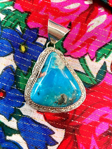 Turquoise triangle pendant